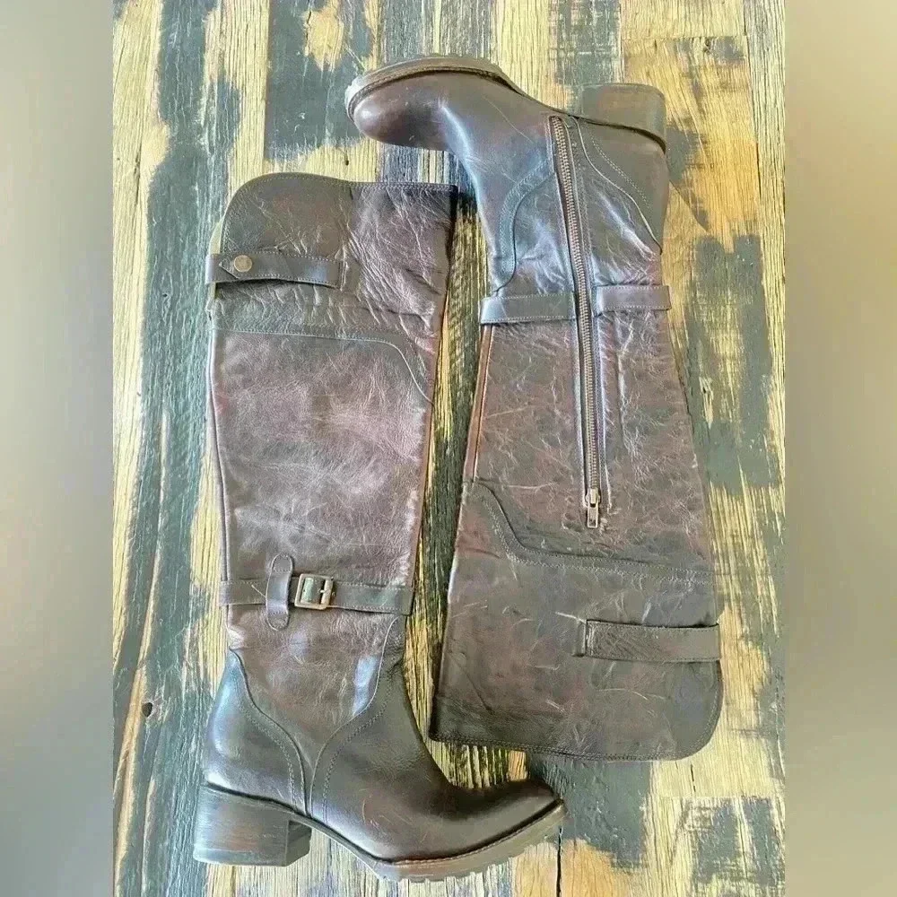 NEW Freebird by Steven Quebec Antique Brown Leather Equestrian OTK Boot Sz 8